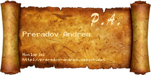 Preradov Andrea névjegykártya